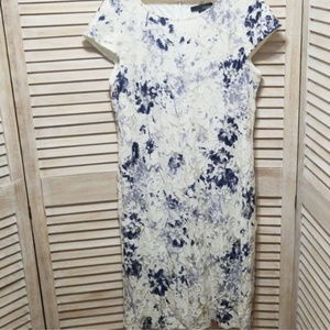 Blue and white floral lace dress, NWT